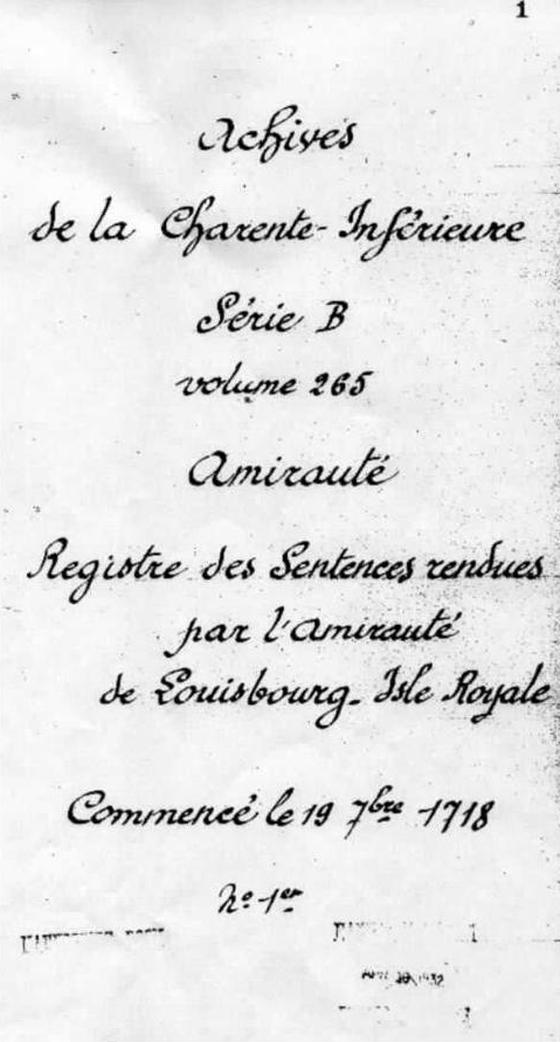 Ce document de recherche de la Cour française est daté du 4 novembre, 1721 est au sujet de Barthélemy Petitpas.
